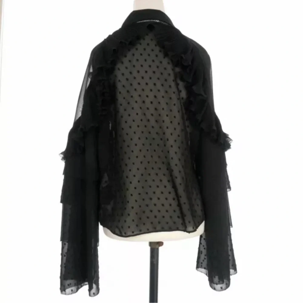 SELF-PORTRAIT Exquisite brand Lace shirt blouse Ruffle long sleeve 🌹 - Picture 3 of 7